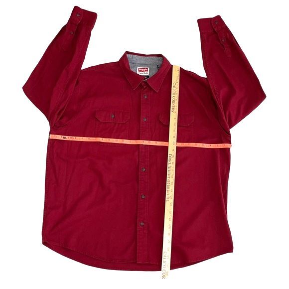 Wrangler Premium Quality Comfort Flex Red Shirt Button Up Western Ranch Size 2XL - Picture 8 of 10